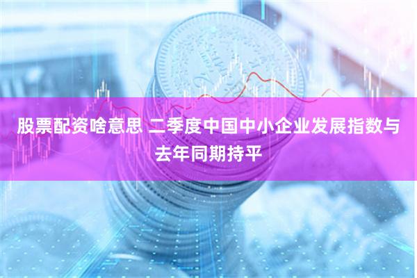 股票配资啥意思 二季度中国中小企业发展指数与去年同期持平